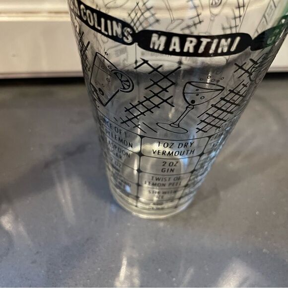 Vintage Federal Glass drink mixer printed graphic recipe tumbler - Picture 7 of 10